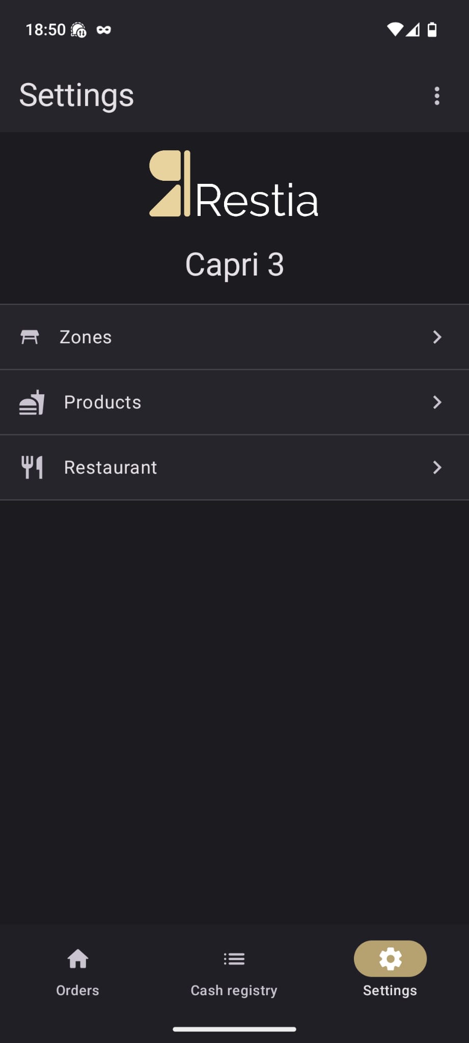 RestIA app interfaz - configuración